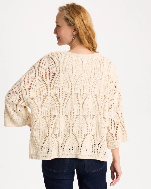 Cotton Crochet Kimono - image 3